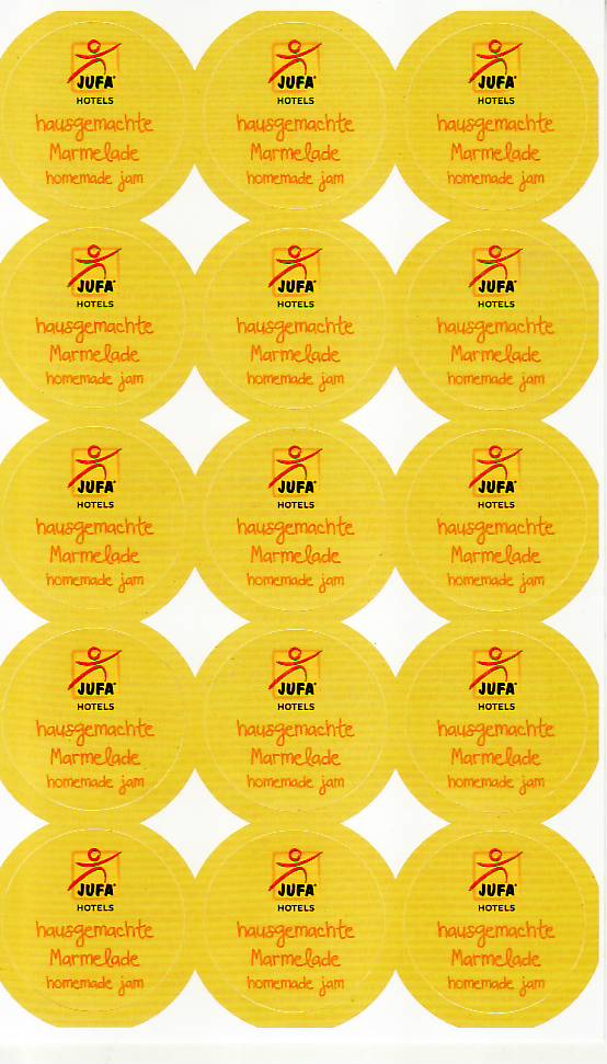 H1013 Aufkleber Marmelade 28 mm rund 1 Bogen/15 Stück